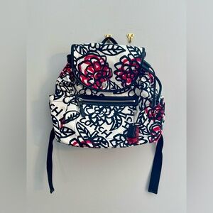 COACH White, Red, and Black Daisy Floral Backpack and COACH Dust Bag